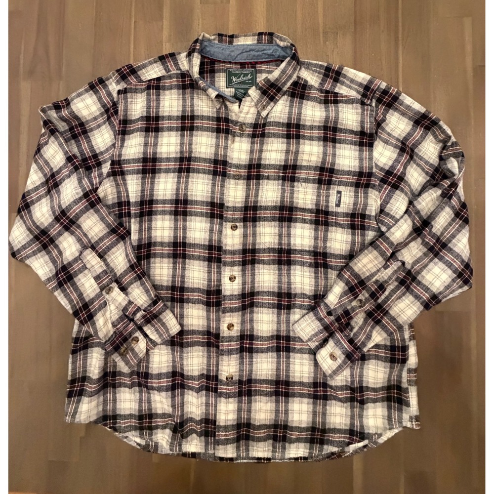 Woolrich Mens Plaid Flannel Shirt Long Sleeve Button Up Outdoor‎ Casual XL